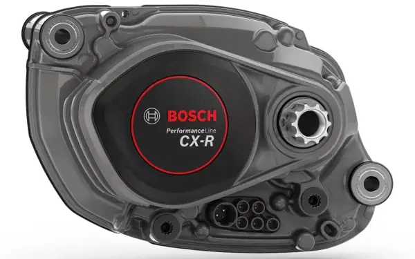 Silnik Bosch Performance Line CX-R do e-bike'ów, z widocznym logo i oznaczeniem modelu.
