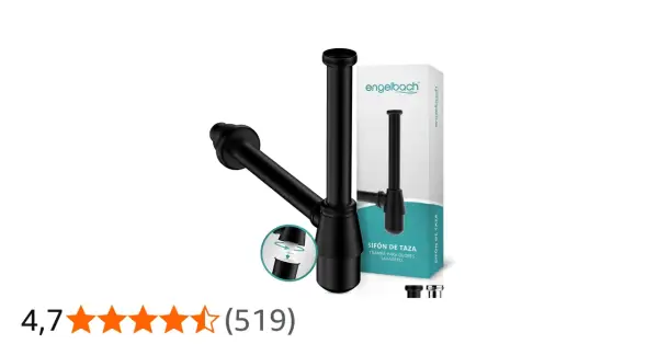 Sifón de taza negro Engelbach, un ejemplo de tipos de bote sifónico para evitar olores. Incluye caja y accesorios.