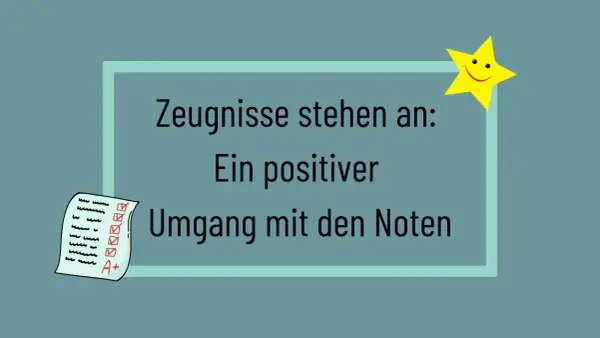 Zeugnisse stehen an: Ein positiver Umgang mit den Noten. Ein Blatt mit vielen kleinen Wellenlinien und einer A+ Note zeigt, wie man mit Zensuren umgeht.