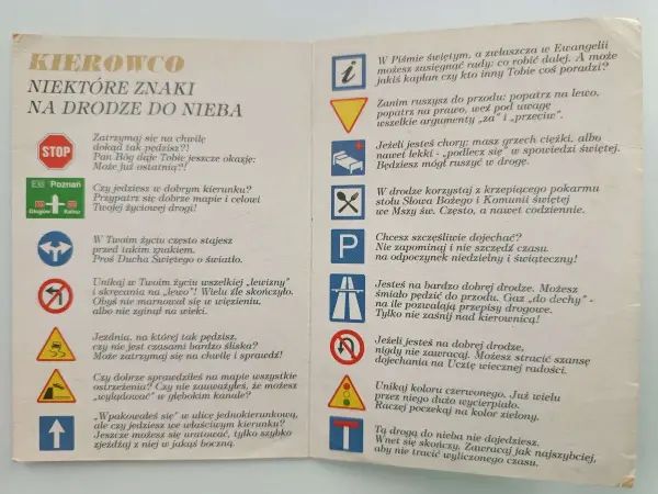 Kierowco, niektóre znaki na drodze do nieba. Co to znaczy pas? Znak STOP, drogowskazy, zakazy i nakazy.
