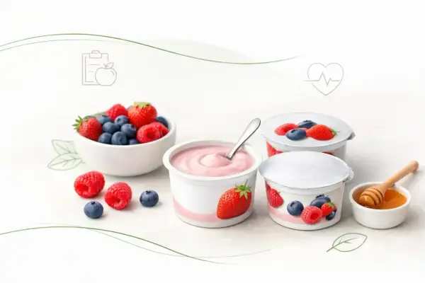 Pyszny islandzki jogurt z owocami leśnymi i miodem. Idealny na zdrowy deser.