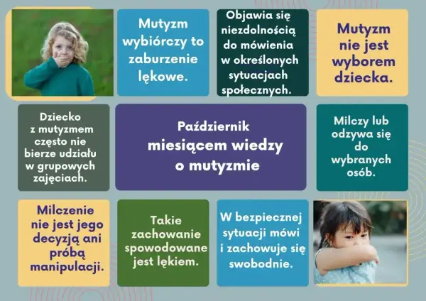 Dziecko z mutyzmem wybiórczym milczy w określonych sytuacjach, co nie jest jego wyborem, lecz objawem lęku.