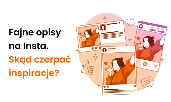 Fajne opisy na Insta. Skąd czerpać inspiracje? Ilustracja pokazuje profile z dziewczyną wysyłającą całusy, idealne cytaty do zdjęć.