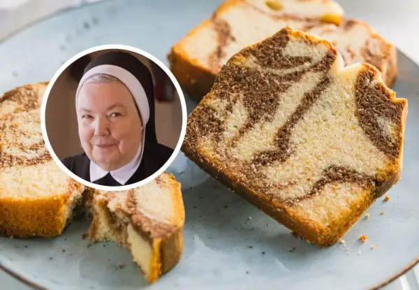 Pyszna babka na oleju siostry Anastazji, z charakterystycznym marmurkowym wzorem, wygląda apetycznie.