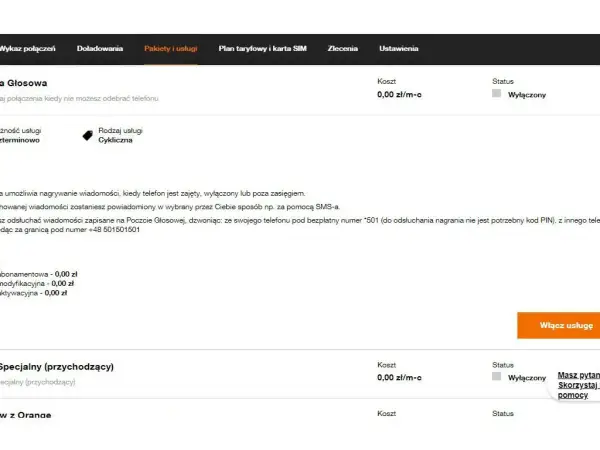 Poczta Głosowa: status "Wyłączony". Dowiedz się, jak wyłączyć pocztę głosową, aby nie nagrywać wiadomości, gdy telefon jest zajęty.