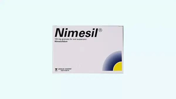 Opakowanie leku Nimesil, zawierające 100 mg granulatu do sporządzania zawiesiny doustnej.