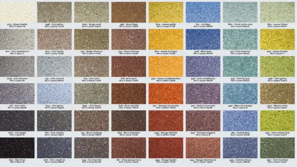 Nuancier enduit weber : une palette de couleurs texturées, du blanc kaolin au vert bambou, pour sublimer vos façades.