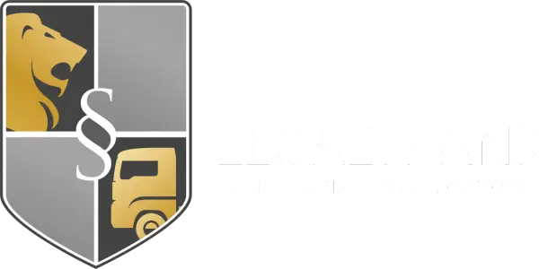 Logo z lwem, paragrafem i ciężarówką. Wirtualne diety dla kierowców to nasza specjalność.
