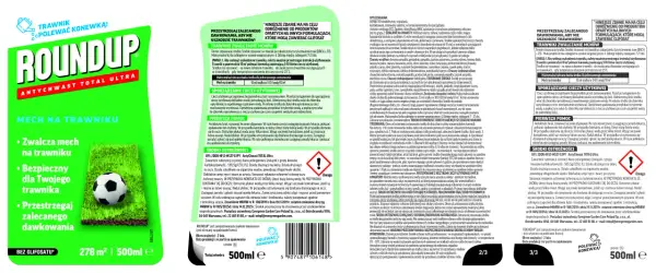 Roundup Antychwast Total Ultra: zwalcza mech na trawniku, bezpieczny dla trawnika. Stosuj zgodnie z zaleceniami, aby uzyskać najlepsze rezultaty. Roundup jakie proporcje? 18 ml środka na 5-10 l wody/10 m².