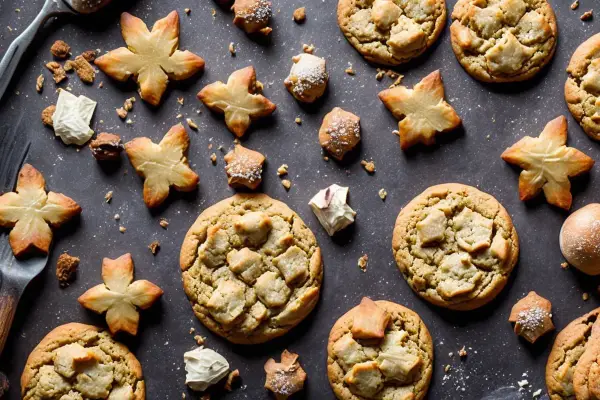 Délicieux cookie healthy, parsemé de morceaux de compote et de flocons de pâte.