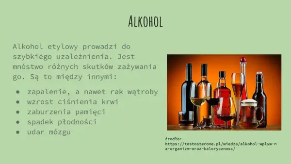 Czy alkohol to substancja psychoaktywna? Tak, prowadzi do uzależnienia i ma wiele negatywnych skutków, jak rak wątroby czy udar mózgu.