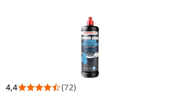 En flaska Menzerna Power Lock Ultimate Protection, en polymerförsegling för långvarigt skydd.