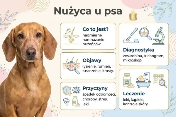 Portret jamnika z informacjami o nużycy u psa: objawy, przyczyny, diagnostyka i leczenie.