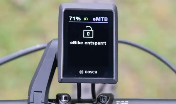 Bosch eBike Lock: eBike entsperrt, 71% Akku. Positive Bosch e-bike lock erfahrungen mit dem entsperrten eMTB.