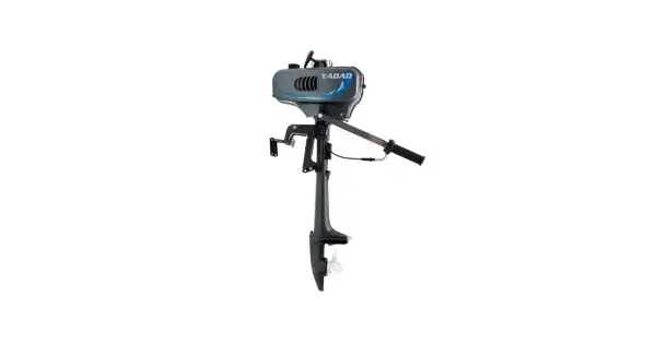 Moteur hors-bord YADAO gris, idéal pour les petites embarcations. Avis sur ce moteur hors-bord YADAO.