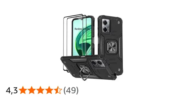 Wytrzymałe etui na telefon Redmi 10 z pierścieniem i szkłem ochronnym. Idealne dla aktywnych!