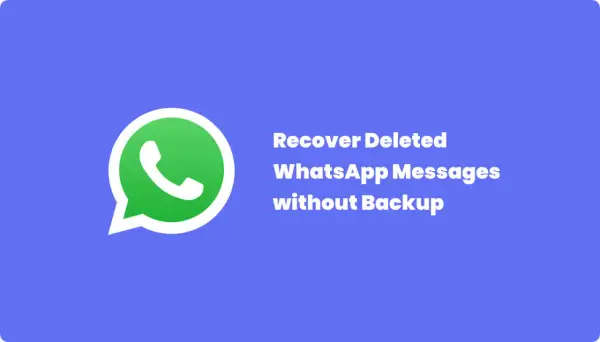 Jak odzyskać usunięte wiadomości z WhatsApp bez kopii zapasowej? Ikona WhatsApp i tekst informujący o możliwości odzyskania danych.