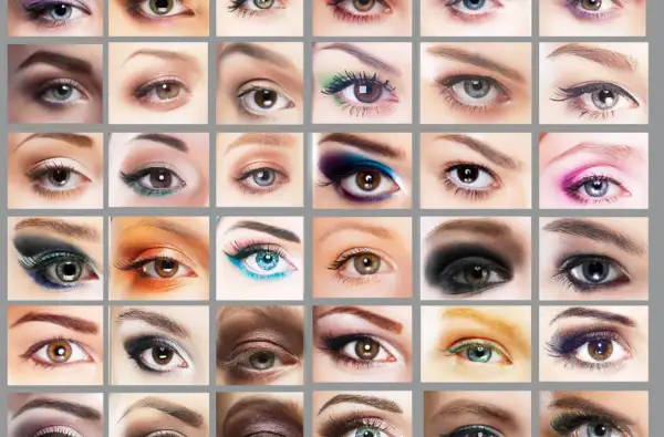 Collection de formes des yeux maquillés, aux couleurs et styles variés, du naturel au plus audacieux.