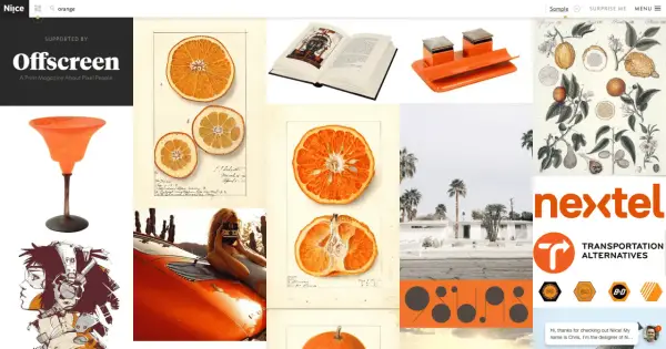 Moodboard mode : orange, de la décoration aux agrumes, en passant par des illustrations botaniques et une voiture vintage.
