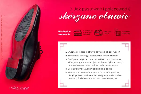 Jak często pastować buty? Instrukcja krok po kroku, jak przywrócić blask skórzanemu obuwiu. Potrzebne akcesoria: szczotka, pasta, ściereczki.