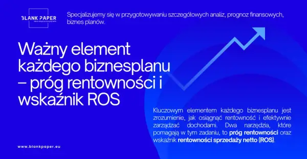 Niebieskie tło z białym tekstem i schematycznym wykresem wzrostu.
