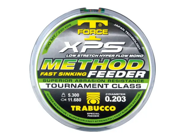 Jaka żyłka do method feeder? Trabucco XPS Method Feeder, 0.203mm, szybkie tonięcie, odporna na przetarcia. Idealna na zawody.