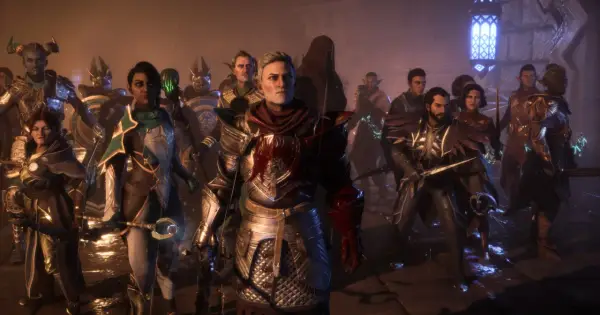 Grupa bohaterów z Dragon Age: Veilguard, gotowa do walki. Czekamy na recenzje na Metacritic!