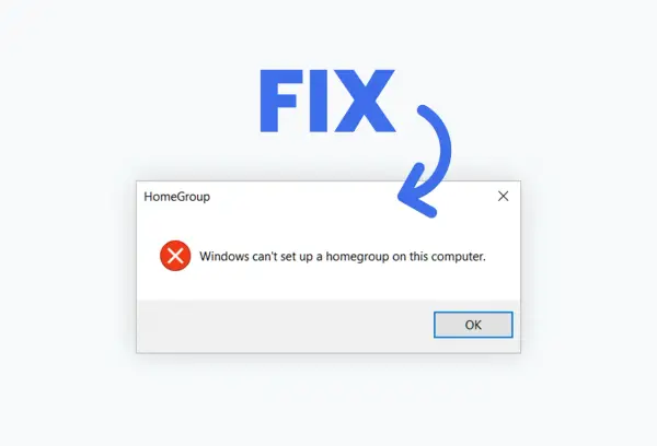 Fehlermeldung: Windows kann keine Arbeitsgruppe einrichten. Ein FIX ist nötig.