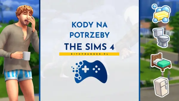 Kody na potrzeby The Sims 4. Zmęczony Sim budzi się z kubkiem kawy, gotowy na nowe wyzwania w grze.