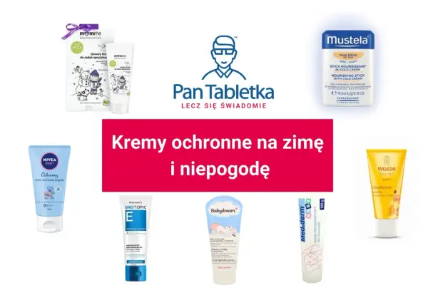 Krem Mediderm i inne kremy ochronne dla dzieci na zimę i niepogodę.