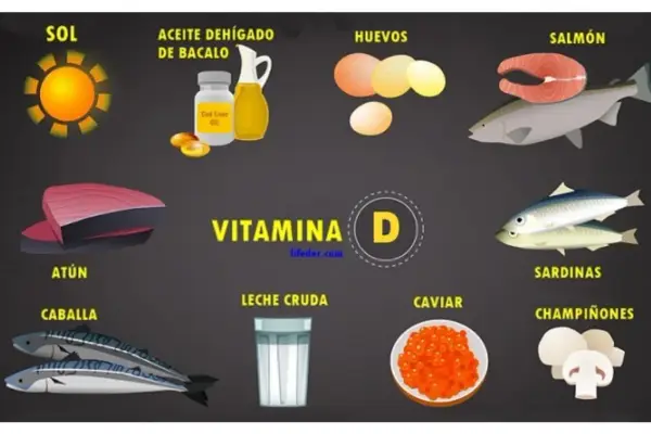Sol, aceite de hígado de bacalao, huevos, salmón, atún, caballa, leche cruda, caviar, sardinas y champiñones son alimentos con vitamina D.