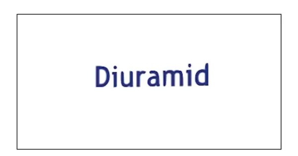 Niebieski napis "Diuramid" na białym tle.