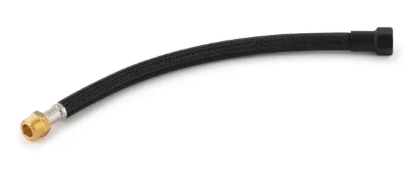 Rallonge tressée noire avec raccords mâle et femelle.