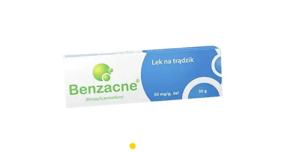 Opakowanie leku Benzacne na trądzik. Wiele osób szuka benzacne opinie, by ocenić jego skuteczność w walce z niedoskonałościami.