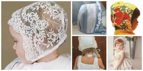 Capotas de bebé: encaje, tela floral y patrones de medidas. Diseños para crear adorables gorritos.