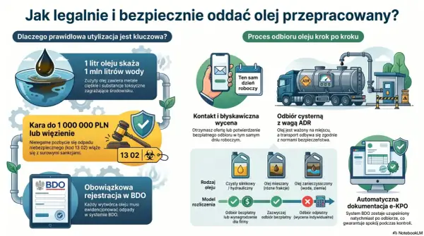 Jak oddać odpady bez BDO? Dowiedz się o procesie odbioru oleju, karach za nielegalne pozbycie się odpadów i obowiązkowej rejestracji w BDO.