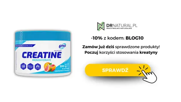 Pojemnik z kreatyną monohydrat. Różne rodzaje kreatyny wspierają budowę masy i wydolność. Sprawdź korzyści stosowania kreatyny!