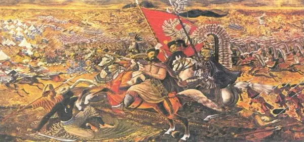 Bitwa pod Wiedniem: husaria triumfuje! Król Jan III Sobieski prowadzi wojska do zwycięstwa, rozbijając armię turecką.