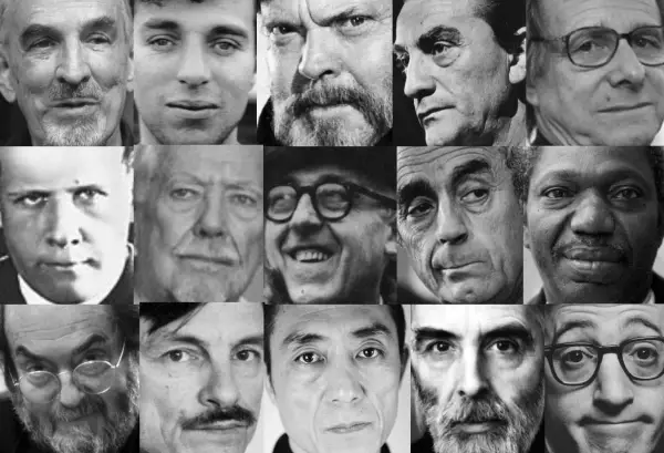 Volti di registi iconici, un omaggio al cinema d'autore italiano e internazionale.