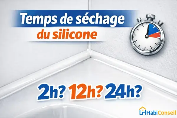Temps de séchage du silicone : 2h, 12h ou 24h ? Un chronomètre indique le temps nécessaire pour que le joint silicone sèche.