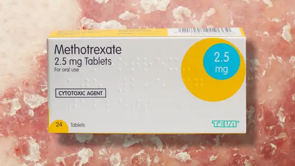 Opakowanie tabletek Methotrexate 2.5 mg, które mogą pomóc w leczeniu chorób skóry.