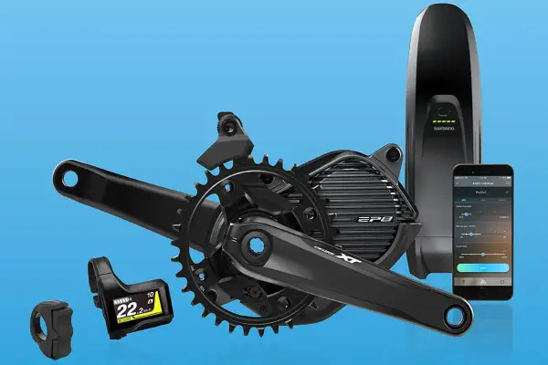 Shimano EP8 vs EP801 e-bike components: crankset, battery, display, and smartphone app.