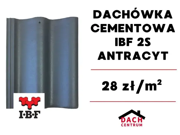 Dachówka cementowa IBF 2S antracyt. Atrakcyjna dachówka betonowa cena za m2: 28 zł. Idealna na Twój dach.