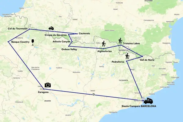 Ruta en autocaravana por los Pirineos desde Barcelona, visitando el País Vasco, el Circo de Gavarnie y Andorra.