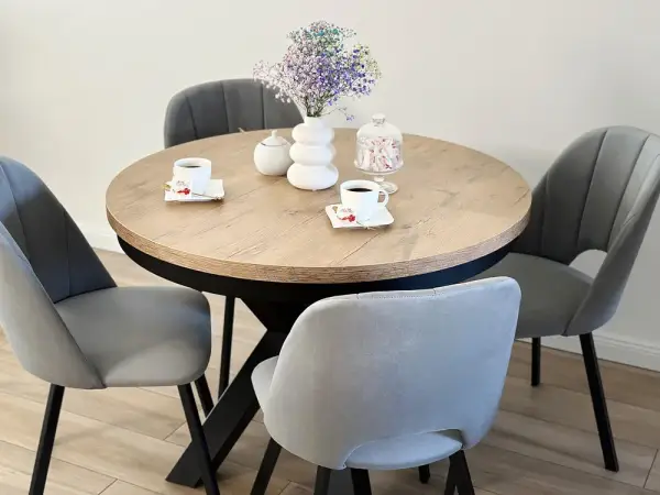  Stół loft okrągły rozkładany - stylowy mebel do salonu w Twoim mieszkaniu | Idealny na każdą okazję