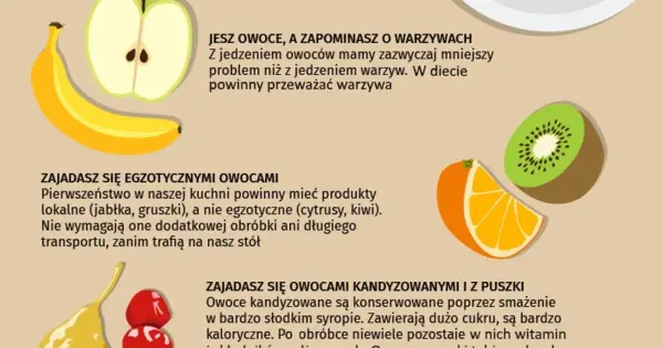 Banan, jabłko, kiwi i pomarańcza. Pamiętaj, po owocach ich poznacie – wybieraj lokalne i świeże, a nie przetworzone.