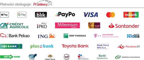 Logo Maxi Zoo obsługuje płatności PayPo, Visa, Mastercard, mBank, Santander, Blik i inne.