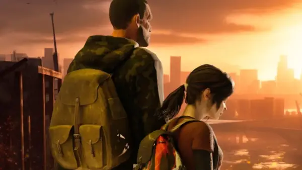 Joel i Ellie patrzą na zniszczone miasto. Wyobraź sobie tę historię na Nintendo Switch.