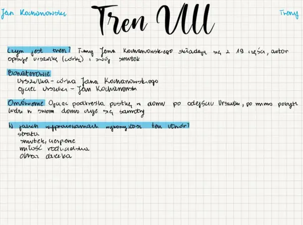 Tren VIII Kochanowskiego: Analiza, interpretacja i znaczenie