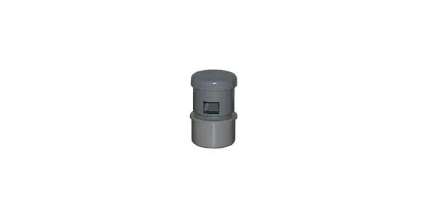 Un petit aérateur de ventilation en PVC gris, idéal pour un événement ou une installation de plomberie 40.